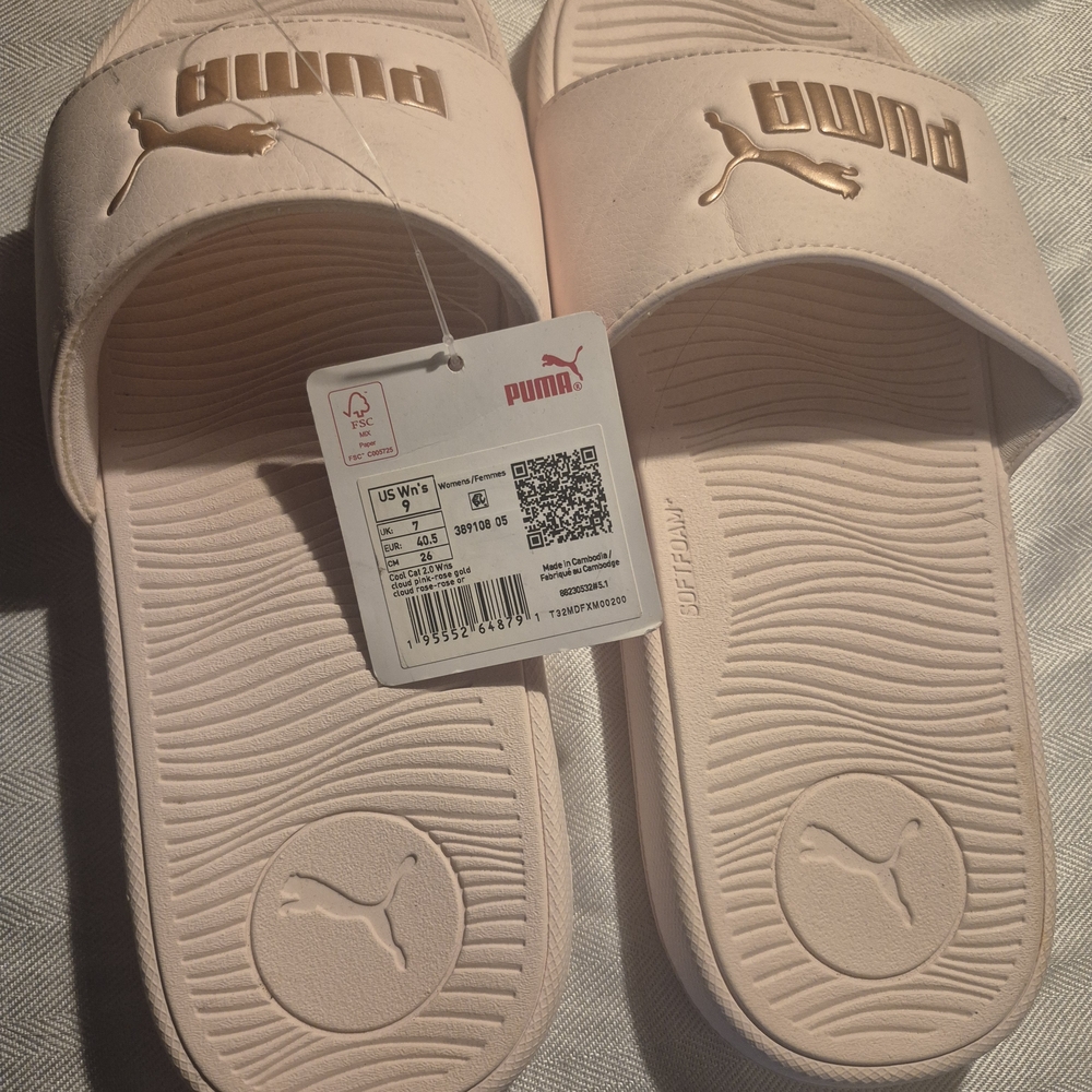 PUMA Women's Light Pink Slide Sandals